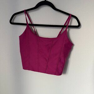 Abercrombie YPB sculptLUX Slim Scoopneck Cami Sports Bra in fuschia
